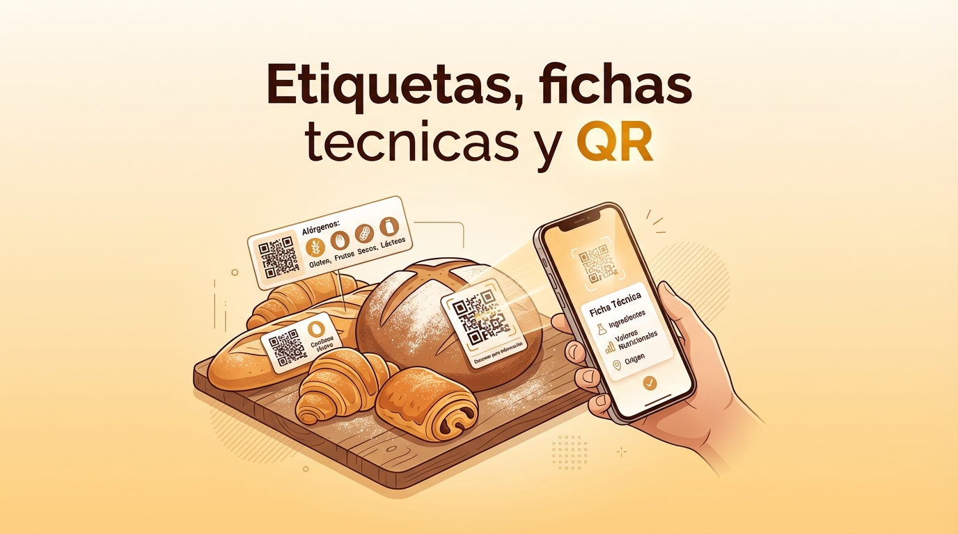 Etiquetas, fichas tecnicas y QR en Trazabilidad Express